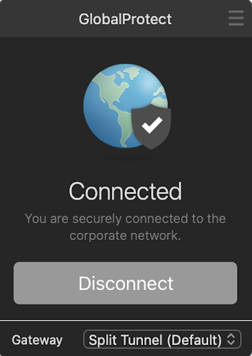 successfully connected vpn page